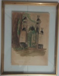 Quadro emoldurado em metal com proteção em vidro - Medidas: 39x49 cm - Lote com vidro quebrado.