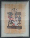 Quadro com colagem figura egípcia - Medidas: 35x42 cm