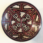 Antigo medalhão de parede em cerâmica estilo marajoara - Diâmetro: 29 cm