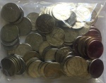 Lote com varias moedas 10 centavos.