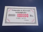RARA CÉDULA PARTICULAR DA COMPANHIA DE MINERAÇÃO FURQUIM NO VALOR DE 10 MIL RÉIS ( MBC/SOB ) , UNIFACE