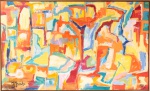 JORGE GUINLE - Abstrato - Óleo sobre tela, assinada no canto inferior esquerdo e no verso, datado de 1980. 122 x 202 cm. Acompanha Certificado e Autenticidade emitido pela família do artista.