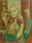 MARIA LEONTINA, "MÚSICOS", OST, ACID,datado 1949 Med:60 x 46 cm