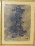 ANTONIO BANDEIRA - " Abstrato", guachê sobre papel, assinado no canto inferior direito e datado em 1963. Med.: 41 x 28 cm.