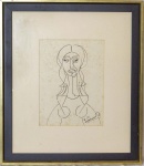 DI CAVALCANTTI, Emiliano - "Figura feminina", desenho sobre papel, assinado no canto inferior direito. Med.: 30 x 23 cm.