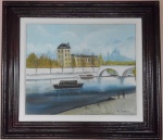  R. Burand  Paris, rio Sena, 0.S.T., medindo 82 x 74 cm, com moldura; e 60 x 50 cm, sem   moldura. Assinado no CID.   