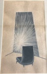 Fernando Corona, desenho à nanquim bico de pena, emoldurado, 23x13 cm