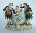 Grupo em porcelana alemã, 14x15 cm