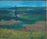 MALAGOLI, Ado óleo sobre tela "Um Cipreste na Montanha" 38x46cm 1982, assinado frente e verso. Denominado no verso.Participou da individual do artista na Galeria Cambona, P.A. , em 1982