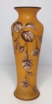Vaso laranja com decoração em flores - 23,5 cm x 8,5 cm