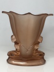 Vaso vintage "Windsor" de vidro com figuras femininas art deco modelo Walther & Sohne - 23 cm x 22,5 cm