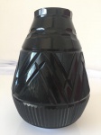 Vaso art deco em cristal negro - 22 cm x 16 cm