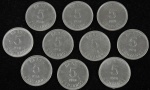 Lote composto por 10 moedas de 5 Cruzados,cunhadas em 1988.