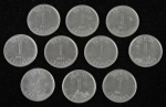 Lote composto por 10 moedas de 1 Cruzado ,cunhadas em 1987.