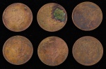 Lote composto por 6 moedas de 1 Cruzeiro cunhadas em 1945.