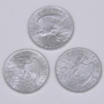 Lote composto por 3 moedas Chilenas de 10 Escudos cunhadas em 1974.
