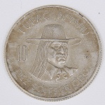 Lote composto por uma moeda Peruana de 10 Soles de Oro, cunhada em 1972.