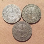 Lote composto por 3 moedas de 2000 Réis cunhadas em 1924.