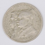 Lote composto por moeda de 2000 Réis, cunhada em 1822 comemorativa do I Centenário da Independência.