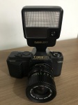 Máquina Fotográfica Canon T50 com Flash 277T. Ambos com capas originais. Não testado. 