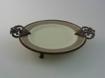 Centro de mesa em porcelana ROSENTHAL com base de bronze.  Altura 7 cm, diâmetro 28 cm.