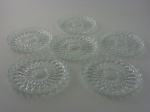 Seis pratos para sobremesa em cristal, diâmetro 17 cm.
