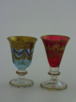Dois de taças em cristal . Altura 7 cm.