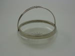 Centro de mesa em metal e cristal, diâmetro 20 cm.