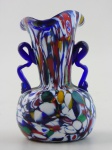 Vaso francês em pasta de vidro multicolor. Altura 12 cm.