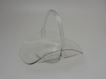 Cesta em cristal. Altura 23 cm,largura  28 cm, profundidade 22 cm.