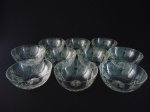 Dez cremeiras em cristal lapidado, altura 6 cm, diâmetro 13 cm ,