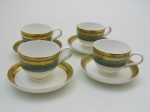 Quatro xícaras para cafezinho com pires  carrara Green  ThaIlandia