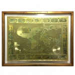 Mapa dourado. 54 x 75 cm.