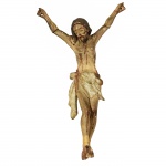 Cristo em madeira policromada. Brasil, Séc XIX. 23 cm de altura. (Necessita restauro nos braços)