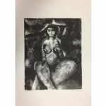 Augusto Rodrigues (1913-1993),"Nú feminino". Gravura 28/49. Assinado, cid. 52 x 37 cm.