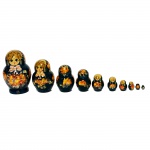 Matrioskas Conjunto com 10 "Bonecas Russas". 10 cm de altura.