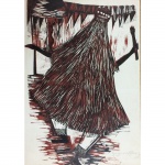 Emanoel Araújo, "Orixá". Gravura. Assinado, cid e datado de 64. 50 x 35 cm.