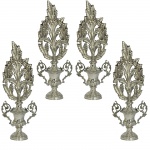 Quatro palmas em prata batida, fundida e cinzelada. Brasil, princípio do Séc. XX. 60 cm de altura.
