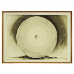 Tomoshige Kusuno (1935), Firmeza. Pintor, professor de artes plásticas, gravador, desenhista, artista intermídia. Nanquim sobre papel. Assinado, cid. 1992. 70 x 96 cm.