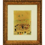 Luiz Soares (1875-1948), "Festa Popular". Pintor e desenhista brasileiro. Aquarela. Assinado, cie. 25 x 18 cm.