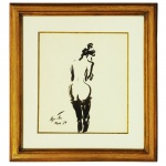 Sérgio Telles (1936), Desenho - Nu feminino. Assinado, cie, datado e situado Paris 1979. 31 x 27 cm.