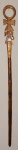 CAJADO - madeira duas cores, com entalhe de índio e terminação em circulo - 92 cm