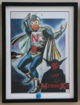 NATIONAL KID -poster emoldurado -super-herói antigo =- 28x20 cm  