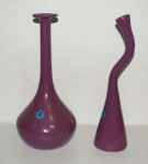 FLOREIRAS(2) - cerâmica lilas , uma com gargalo retorcido 33 e 32 cm