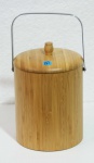 BALDE DE GELO - revestido em bambu, alça em metal 15x15x23 cm