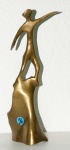 ESCULTURA - em bronze maciço representando figura humana 30 cm