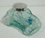 BALEIRO - vidro com tampa em alumínio formato de fusca - 18x11 cm