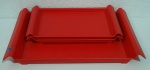 BANDEJAS(3) - em plastico coza na cor vermelha - 45x30 e 34x20 cm(2)