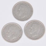 Lote com três moedas Espanholas de 5 Pesetas cunhadas em 1975.