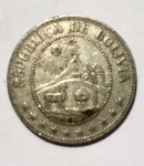 Moeda Boliviana de 50 centavos cunhada em 1974